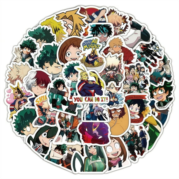 100 PCS For My Hero Academia Cartoon Theme Water Bottle Stickers for Teens,Waterproof Vinyl Holiday Party Stickers for Skateboard,Suitcases, Laptop Stickers for Girls Boys Gift
