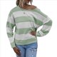 thumbnail image 3 of Camisas de Larga para Mujer, Blusas Casuales Holgadas A Rayas, Suéteres de Punto Verde XL, 3 of 9