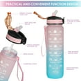 thumbnail image 5 of Hanmir 32oz Motivational Water Bottle with Time Marker with Straw Drinking Water Bottles with Strap Leakproof Tritan Fitness Sports Water bottle for Gym Camping Outdoor（Pink&Blue), 5 of 8
