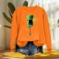 thumbnail image 5 of FDGIU ‌‌‌‌Women's Saint Patrick's Day Sweatshirt - Long Sleeve Green Shamrock Print Crew Neck Pullover, 5 of 6