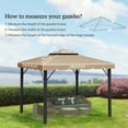 thumbnail image 3 of Outsunny Toit de Rechange pour Pavillon à Double Toit 10'x10 Pieds, Kaki, 3 of 10