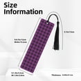 thumbnail image 3 of Kdxio Purple Black Plaid Print Metal Tassel Bookmarks,Perfect Gift for Art Lovers and Bookworms Metal Bookmarks for Women, 3 of 8