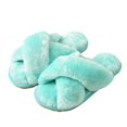 thumbnail image 1 of Pantuflas de piel mullida y esponjosa para mujer, chanclas con punta abierta, cómodas, con espuma viscoelástica, para el hogar, suaves, planas, antideslizantes, para spa, interior y exterior, 1 of 5