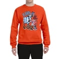 thumbnail image 2 of Wild Bobby Barn In The USA Red White and Blue Cows Pop Culture Unisex Crewneck Sweatshirt, Orange, 3X-Large, 2 of 6