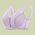 thumbnail image 7 of Womens Front Closure Bras Plus Size Breathable Summer Bralettes Old Women Full Coverage Padded Modest Bras Purple, 44BCD, 7 of 7