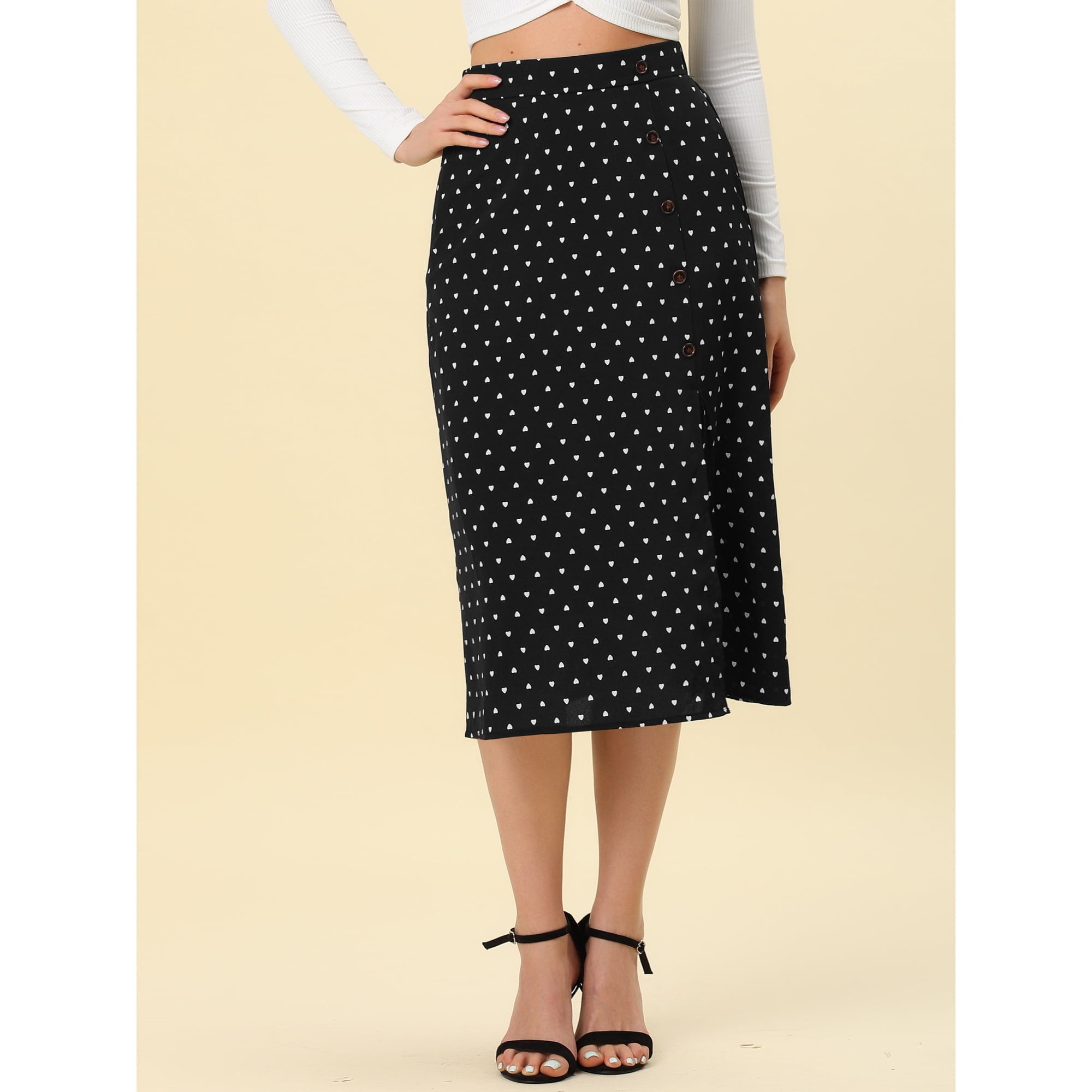 Black pencil skirt buttons online