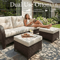 thumbnail image 6 of LayinSun 5 Pieces Patio Outdoor Conversation Set, Wicker Furniture Set with Swivel Chairs and Ottomans 4-Seat, 6 of 8