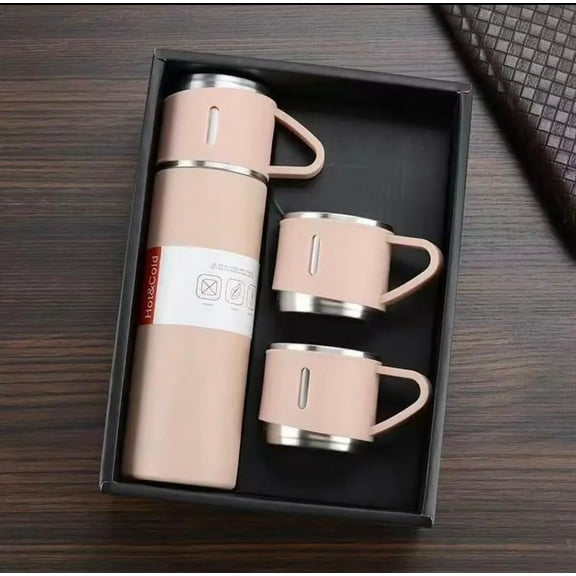 Premium Hot & Cold Thermos Gift Set – Sleek Travel Flask with 2 Matching Cups