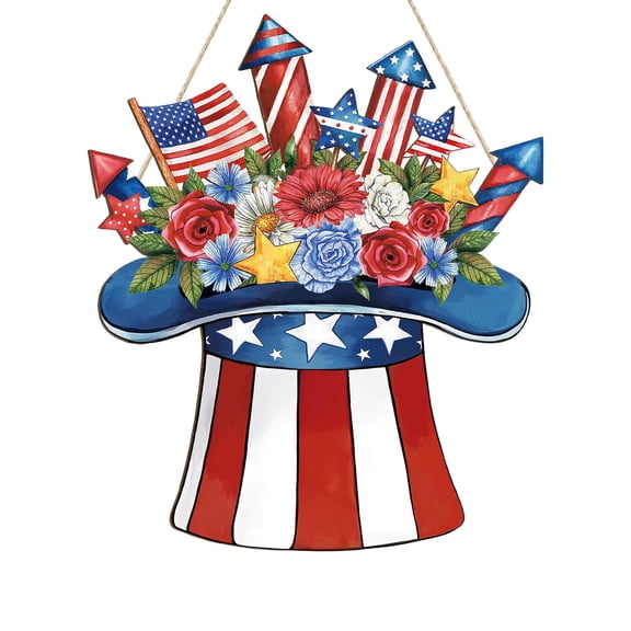 Memorial Day Saving!4th of July Decorations, USA Independence Day Patriotic Hat Ornaments Holidays Home Decor Flag Wreaths Wall Hangings And Decorative Item