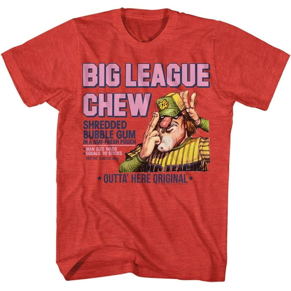 Big League Chew Pitcher Wo Distress Red Heather Adult T-Shirt Xl