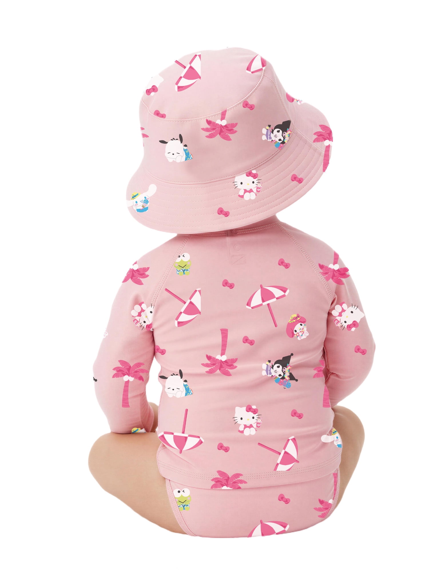 Character Baby Girl Rash Guard Swim Set with Hat, Sizes 0/3M-12M