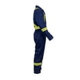 thumbnail image 3 of Safety Hi Vis Coverall with Leg Zipper – 100% Cotton, 7 oz (Small, Navy Blue), 3 of 5