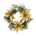 thumbnail image 2 of HOMYL Christmas Candle Rings 8" Faux Flower Candle Rings for Fireplace Dining Room Gold, 2 of 8
