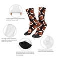 thumbnail image 3 of Sigee Brown Football On Black for Premium Children's Socks Unisex School Kids Boys Girls,Soft and Comfy Kids' Socks, 3 of 5