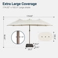 thumbnail image 4 of XIZZI 15ft Patio Umbrella with Base and Crank Handle, Extra Large Double-Sided Outdoor Umbrella with Waterproof, UV Resistant, Rectangle Garden Table Umbrellas Pure White, 4 of 8