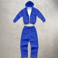 thumbnail image 4 of DORKASM Men's Full Zip Hooded Sweatshirt and Casual Athletic Jogger Tracksuit Set Royal Blue XL, 4 of 5