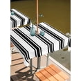 thumbnail image 2 of Outdoor Tablecloth with Umbrella Hole for Patio/Picnic/Party/Camping, Black Striped Waterproof Table Cloth Square Cover Washable, Farmhouse Aesthetic Modern Stripes (60"x 60"), 2 of 9