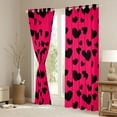 thumbnail image 3 of Feelyou Princess Love Heart Blackout Curtains Set of 2 (52x84 Each) for Kids, Happy Valentines Day Window Curtains, Red Black Curtains and Drapes, Curtains and Drapes Home Decor, 3 of 6