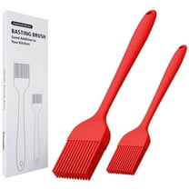KitsKap Silicone Basting Brush 2 Pcs Pastry Brush for Oil, Grill Barbecue Sauce Dishwasher Safe Red