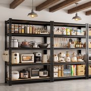 TrumanPick Storage Shelves 5 Tier Garage Metal Storage Shelving Unit Heavy Duty Utility Shelf Rack 36 W x 15.98 D x 72 H 2000lbs, Black