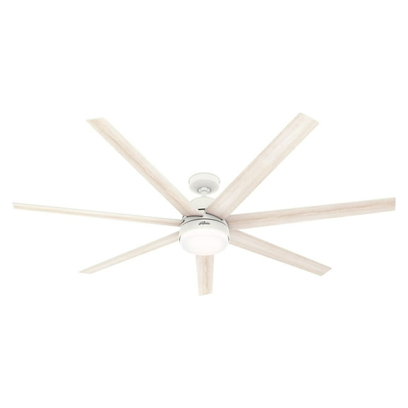 Restored Hunter Fan 70 inch Matte White Indoor Ceiling Fan with LED Light Kit (Refurbished)