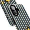thumbnail image 2 of Vintage Blue Striped Star Phone Case, Retro Navy Vertical Lines & Yellow Stars Cover for iPhone 17 16 15 14 13 12 11 Pro Plus Mini, 2 of 6