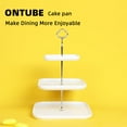 thumbnail image 3 of Ceramic 3-Tier Cake Stand, Porcelain Cupcake Dessert Stand, Tiered Serving Trays (Gold), 3 of 3