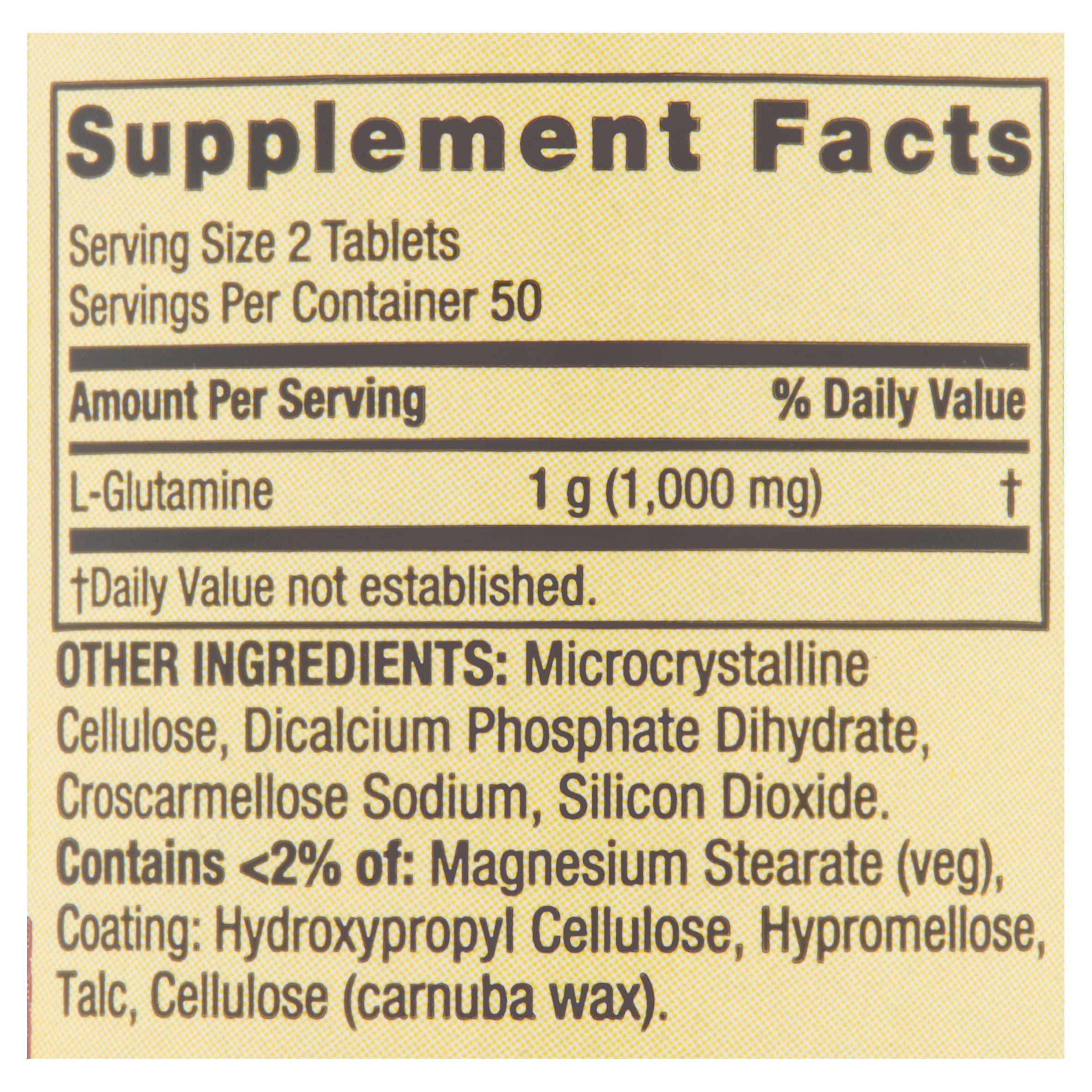 Spring Valley L-Glutamine Tablets Dietary Supplement, 500 mg, 100 Count