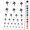 Black, variant on Kite Flying Water Resistant Temporary Tattoo Set Fake Body Art Collection - Black