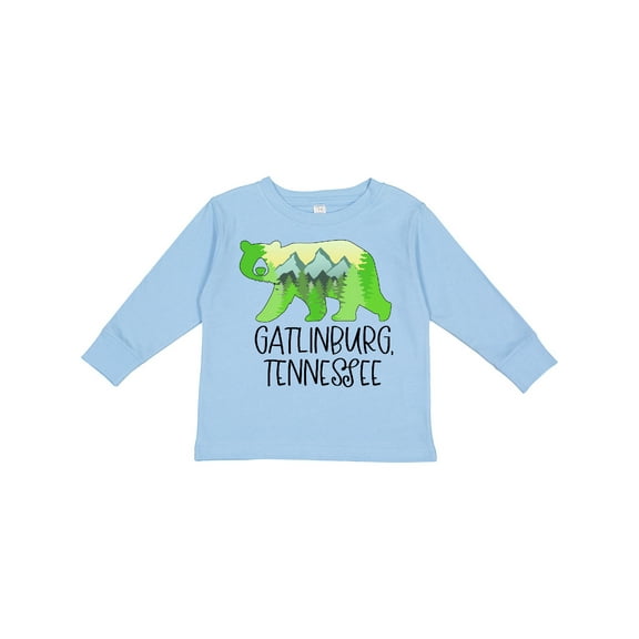 Inktastic Gatlinburg, Tennessee Mountains and Bear Shape Boys or Girls Long Sleeve Toddler T-Shirt