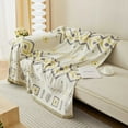 thumbnail image 3 of Croniis Boho Sofa Cover with Anti-slip Velcro Tape, Couch Blanket Cover Sectional Sofa Cover for Boho Style, Revitalizing the Old Sofa,Couch Protector,Chenille Fabric diamond pattern 71*150in, 3 of 8