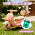 thumbnail image 6 of 12V Kids Motorcycle, 3-Wheel Stable Design, Ride On Toy for Kids w/Remote Control, Toddler Battery Powered Car w/Wooden Handle, Slow Start & Stop, Bluetooth, Led Lights, Anti-Slip Wheels, Pink, 6 of 7