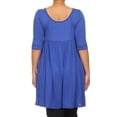 thumbnail image 4 of Women's Plus Size Babydoll Tunic Top Dress 3/4 Sleeves Scoop Neck, 4 of 5