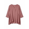 thumbnail image 5 of Cmfcve Tunic Tops for Women Cotton Linen Long Sleeve V Neck Blouses Loose Fit Casual Flowy Shirts, 5 of 7