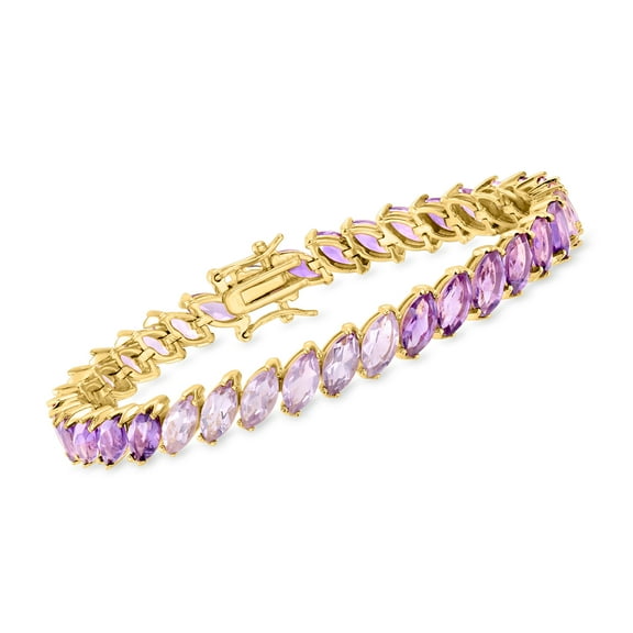 Ross-Simons 17.00 ct. t.w. Ombre Amethyst Tennis Bracelet in 18kt Gold Over Sterling, Women's, Adult