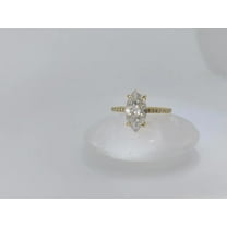 solitaire jewels 2CT Marquise Moissanite Hidden Halo Engagement Ring For Women, 14K Yellow Gold