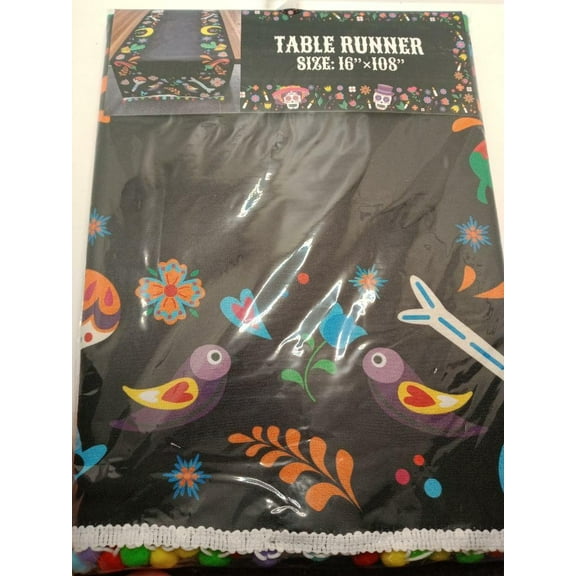 Day of The Dead (Dia De Los Muertos) Table Runner, 16" x 108"
