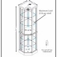 thumbnail image 5 of Pouseayar Lighted Corner Display Curio Cabinet Wooden Curved Shelving Unit with Tempered Glass Door, Bar and Liquor Storage Area with 6 Shelves, 5 of 17