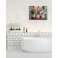 thumbnail image 5 of Farmhouse Flower Bathroom Decor Wall Art Rustic Floral Plant Pictures Wall Decor Relax Soak Unwind Bathroom Sign Canvas Painting Prints Artwork Home Decor Framed for Bathroom Bedroom 16"x12", 5 of 6