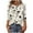 Khaki|Floral, variant on Womens 3/4 Length Sleeve Tops Colorblock Patchwork Casual T-Shirts Buttons Crewneck Printed Trendy Tees (XL, Khaki|Floral)