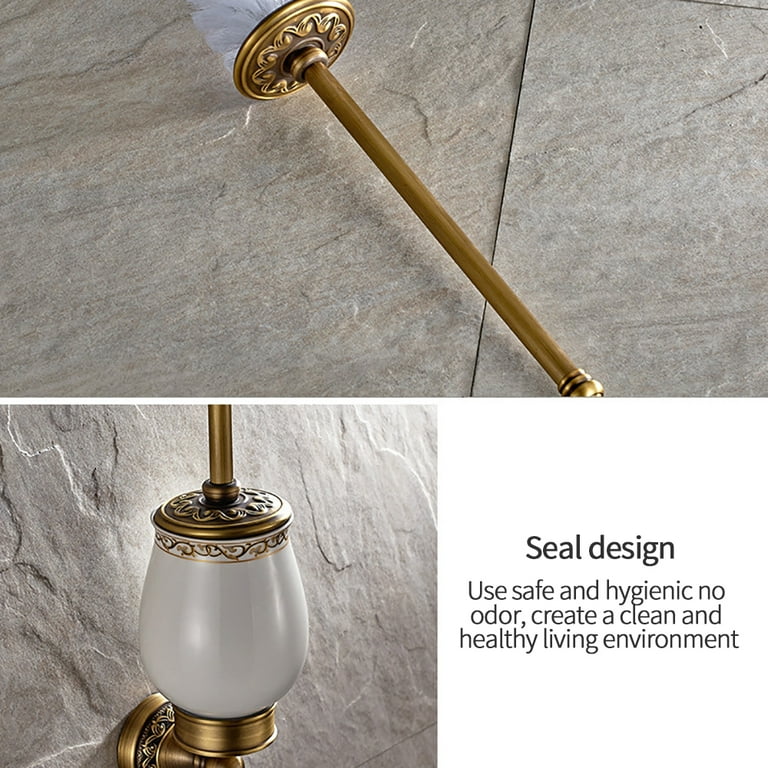 Toma Retro Toilet Brush Holder Solid Toilet Brush Holder Set Wall Mounted Toilet Brush Rack