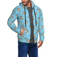 thumbnail image 2 of Wukai Sea Turtle Print Men's Zip-Up Hoodie,Fleece Full-Zip Hoodie for Men, Hooded Sweatshirt-Small, 2 of 5