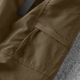 thumbnail image 4 of successthop Cargo pants for Mens and Big Mens Fleece Elastic Waist Solid Workwear with Multiple Pockets Casual Trousers, 4 of 9