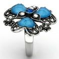thumbnail image 4 of Womens Rings High polished (no plating) 316L Stainless Steel Ring with Stone in Sea Blue TK1149, 4 of 4