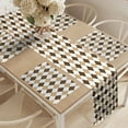 thumbnail image 2 of Ambesonne Vintage Table Runner & Placemats, Simplistic Argyle Pattern, Placemat 4 pcs + Runner 14"x72", Chocolate Sand Brown, 2 of 2