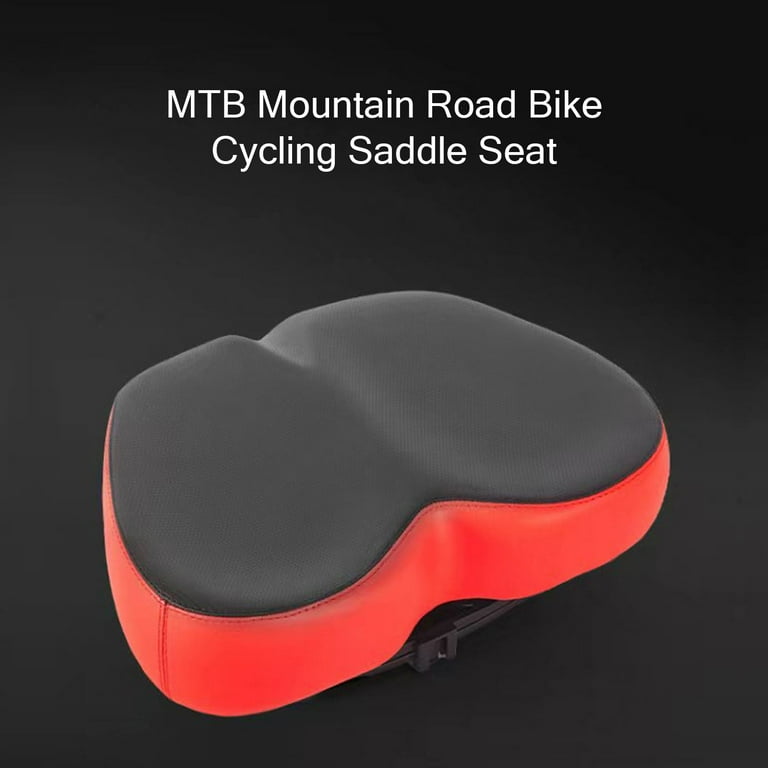 Bike Seat Easy to Install Comfortable Shock Absorption Faux Leather Large Noseless Bicycle Seat Saddle Cushion Cycle Accessories