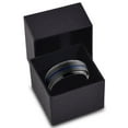 thumbnail image 3 of P. Manoukian Tungsten Wedding Band Ring 10mm for Men Women Black Blue Center Line Beveled Edge Brushed Lifetime Guarantee Size 7, 3 of 4