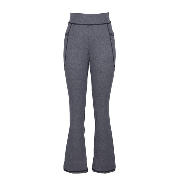 LNWUY Compression Leggings for Women Tummy Control Womens High Waisted Flared Legging Stretchy Yoga Dress Pants with Pockets Gray M