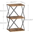 thumbnail image 2 of 3-Tier End Table Small Side Table Tall Bedside Night Stand with Storage Sofa Side desks for Living Room Bedroom Office Bathroom Small Space Rustic Brown, 2 of 14