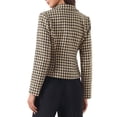 thumbnail image 3 of INSPIRE CHIC Houndstooth Suit for Women Notch Lapel Buttons Long Sleeves Casual  Blazer L Brown, 3 of 6